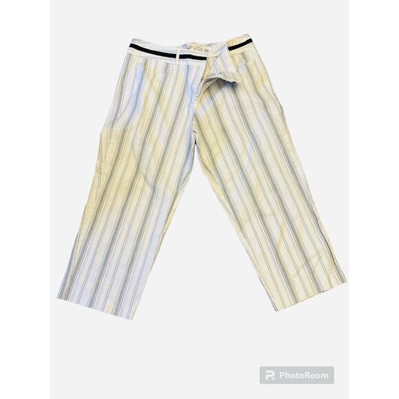 Talbots Petites Black and White Capri Pants Size 12 Stretch - Picture 1 of 3